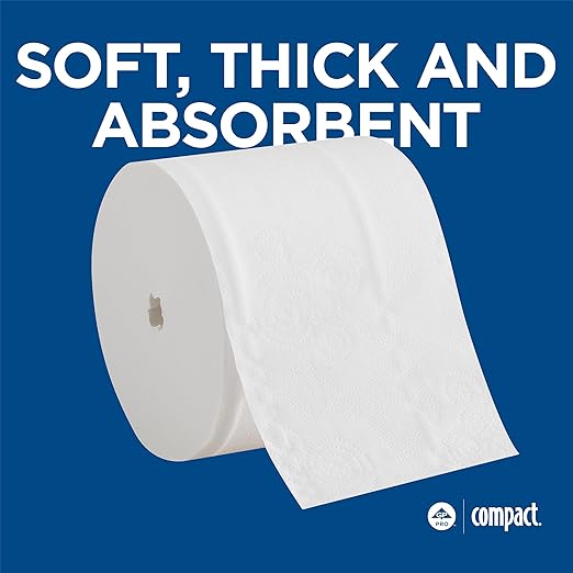 Angel Soft Professional Series Compact Premium Embossed Coreless 2-Ply High-Capacity Toilet Paper by GP PRO, White, 19371, 750 Sheets Per Roll, 36 Rolls Per Case