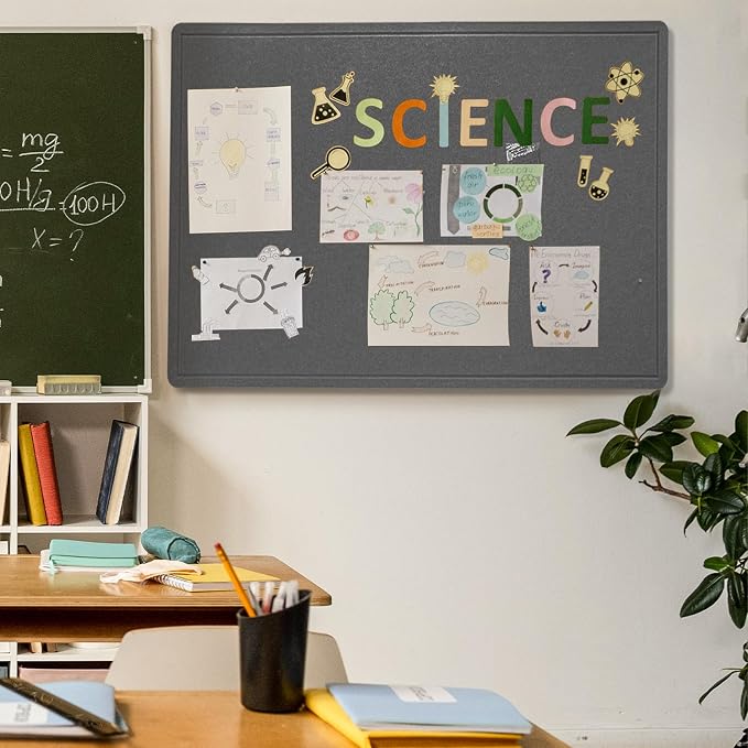 Felt Bulletin Board 48x36 inches, Decorative Pin Board for Home & Office | Cork Board Alternative for Wall with Push Pins, Display Mood Board for Photos, Notes & Reminders