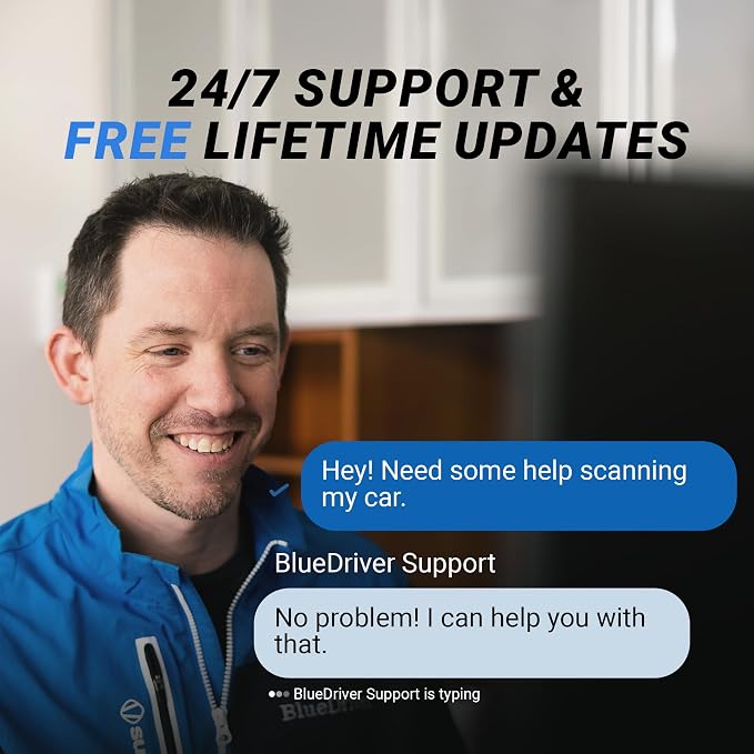 BlueDriver OBD2 Scanner Bluetooth, No Subscription, ABS SRS TPMS | OBDII Diagnostic Scan Tool, Car Scanner & Code Reader, iPhone & Android, Check Engine, Repair Reports, Vehicles 1996+