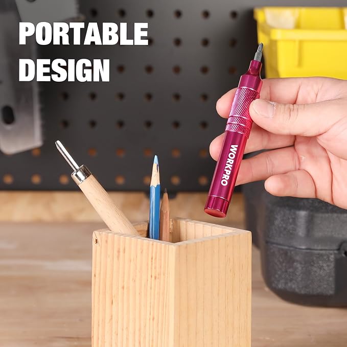 WORKPRO 24 in 1 Multi Bit Mini Screwdriver Set Magnetic, Pink | Manual Pen Screwdrivers, Tough S2 Steel Small Screwdriver Bits for Eyeglass, Watch, Laptop, Phone, Jewelry and Electronic