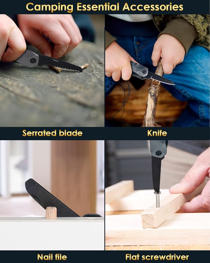 Mens Gifts Camping Tools Gadgets, Multitool Hammer Gift for Dad Boyfriend | Christmas Stockings Stuffers Gifts for Men Dad, Camping Outdoor Gadgets, Unique Idea Present for Women Adult Birthday Holiday