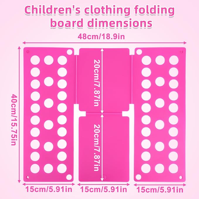 Kids Clothes Folding Board, Small Size Plastic Laundry Folder for Children Quick & Easy Foldable Tool for T-Shirts Pants Pajamas Home Storage Organizer