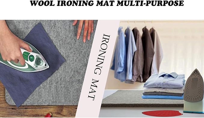 SEHXIM 13.5" x 13.5" Wool Pressing Mat, 100% New Zealand Wool Ironing Mat, Sewing Machine Muffling Mat,Wool Mat for Ironing Pad for Sewing, Quilting, DIY Crafts, and Embroidery. (13.5" x 13.5")