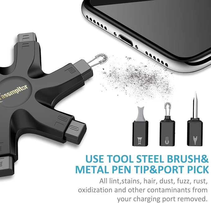 iPhone Cleaning Kit for Charging Port Cleaner,Lightning Charger Connector | Speaker Cable,AirPod Pro Cell Phone，Cleaning Putty，Repair Restore Tool,Thin Cleaning Brushes,Microfiber Cloths,Port Pick