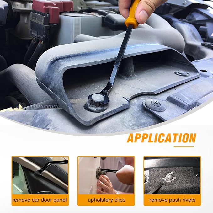 GOOACC 5 PCS Nylon Auto Trim Removal Tool Kit No-Scratch | Removal Tool Kit for Car Clip Panel & Audio Dashboard Dismantle Yellow