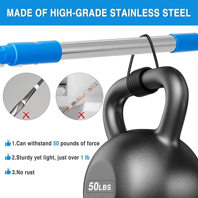 360° Rotating Window Squeegee Cleaner Kit with Extension Pole | Streak-Free Glass Cleaner for High Windows, Shower Doors & Solar Panels, Professional All-in-One Window Cleaning Tools Set