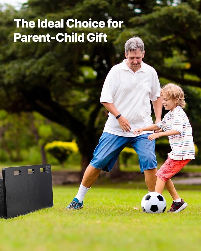 VEVOR Soccer Rebounder Board, Mult-Adjustable Angles Portable Soccer Rebound Wall, Foldable Kickback Board, Soccer Practice Equipment, Ideal for Kids & Adults Passing & Shooting Drills