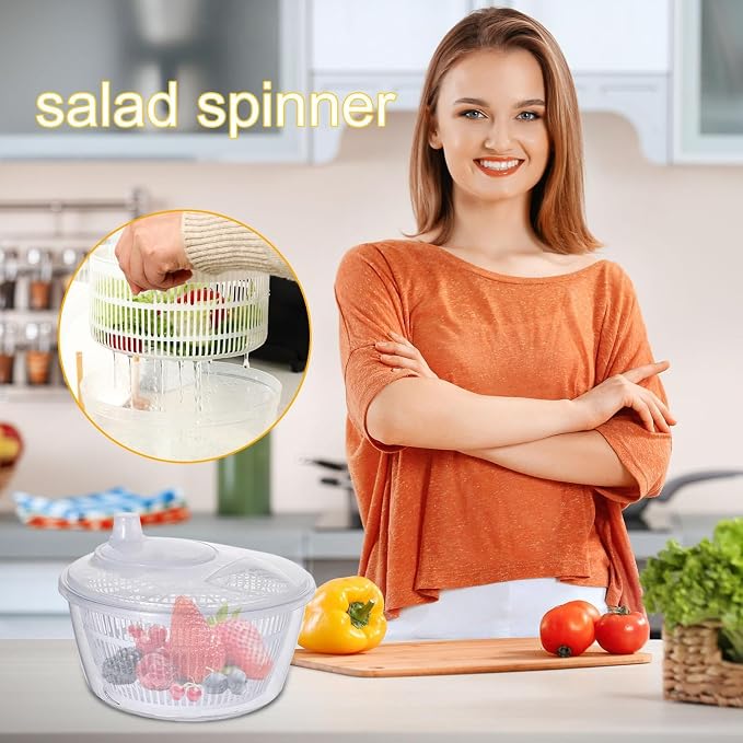 Generic Vegetable Fruit Washer ner, Manual Fruits Washer, Durable Salad Dryer Bowl, PP Salad ner Lettuce Dryer, Vegetable Washer Dryer With Effortless Action For Lettuce, Vegetables, White