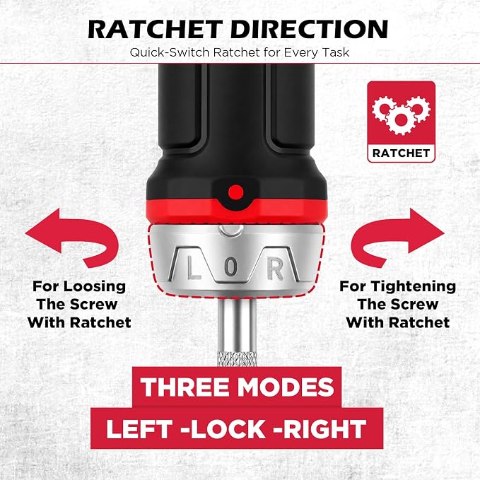 26-Piece Ratcheting Screwdriver Bit Set with 1/4" Magnetic Ratchet Driver, S2 Steel Bits, Telescopic Magnetic Extension Rod, Torx Phillips Slotted & Hex Bits Kit for Home Repair, Garage and DIY