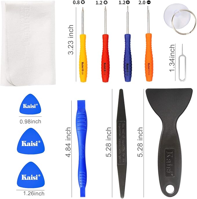 Kaisi Professional Electronics Opening Pry Tool Repair Kit Metal Spudger | Non-Abrasive Nylon Spudgers and Anti-Static Tweezers for Cellphone iPhone Laptops Tablets and More, 20 Piece