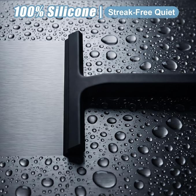 Shower Squeegee for Glass Doors,8.6Inch All-One-Piece Silicone Squeegee for Shower Glass with Mobile Hook,Household Window Mirror Squeegee,for Cleaner Bathroom, Window,Glass, Kitchen, Tile Wall, Car