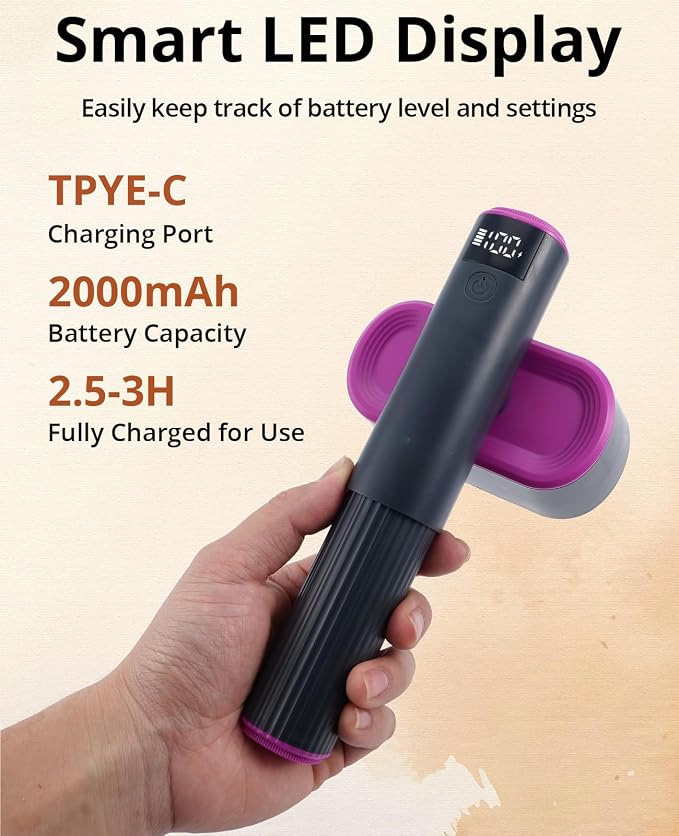 Fabric Shaver, 2-in-1 Rechargeable Lint Shaver with Dual Shaving Heads, Digital LED Display, 6-Leaf Blades, 2-Speed Sweater Shaver to Remove Pilling & Fuzz from Clothes, Furniture, Couch