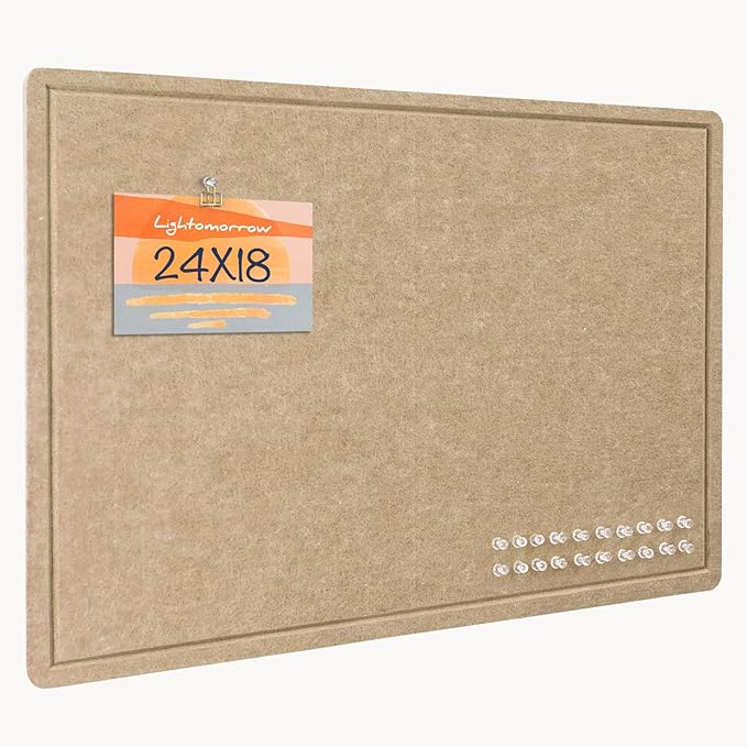 Felt Bulletin Board 24x18 inches, Decorative Pin Board for Home & Office | Cork Board Alternative for Wall with Push Pins, Display Mood Board for Photos, Notes & Reminders