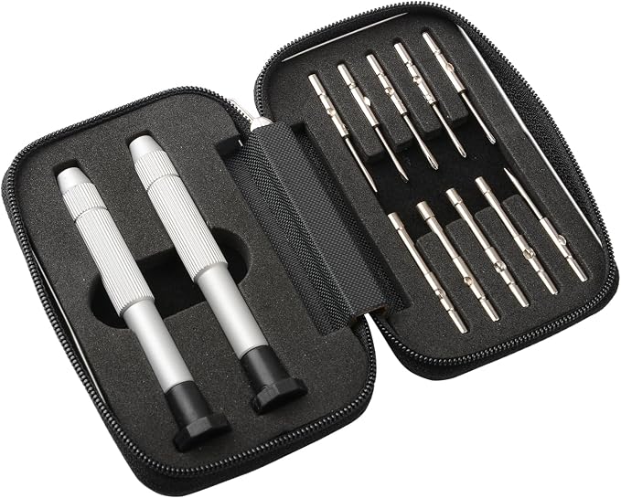 Screwdrivers Kit Repair Tool for Eyeglass/Glasses/Watch/Cellphone/Clock 12-Pieces Eyeglass Repair Tools Kit Precision Mini Screwdriver Set (Travel Pocket)