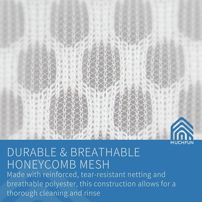 Muchfun 3Pcs Durable Honeycomb Mesh Laundry Bags for Delicates 9x12 Inches | (3 Small)