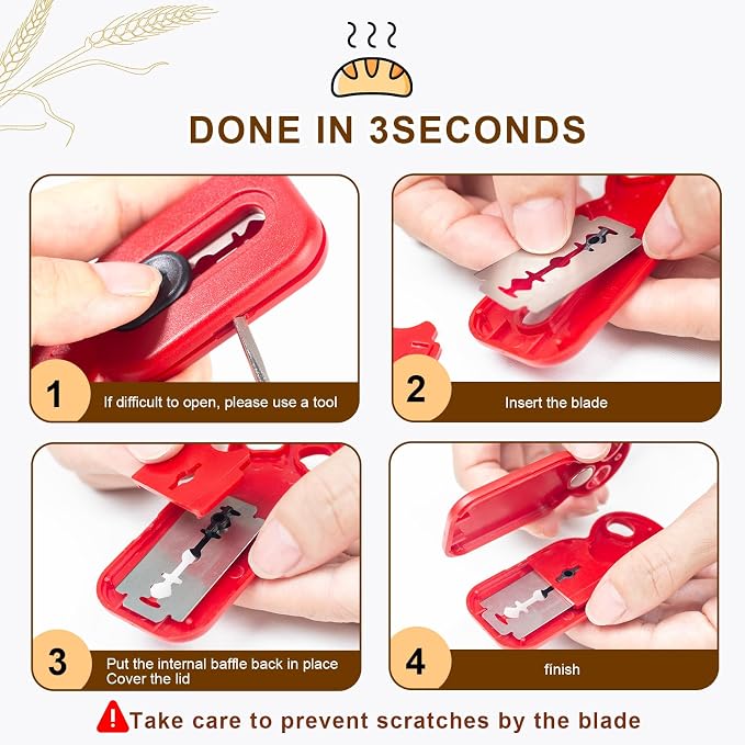 Magnetic Retractable Bread Lame, Dough Scoring Tool with 10 Replaceable Stainless Steel Blades, Safety Professional Bread Scoring Knife for Sourdough Artisan Baguette Ciabatta Homemade Bread Baking