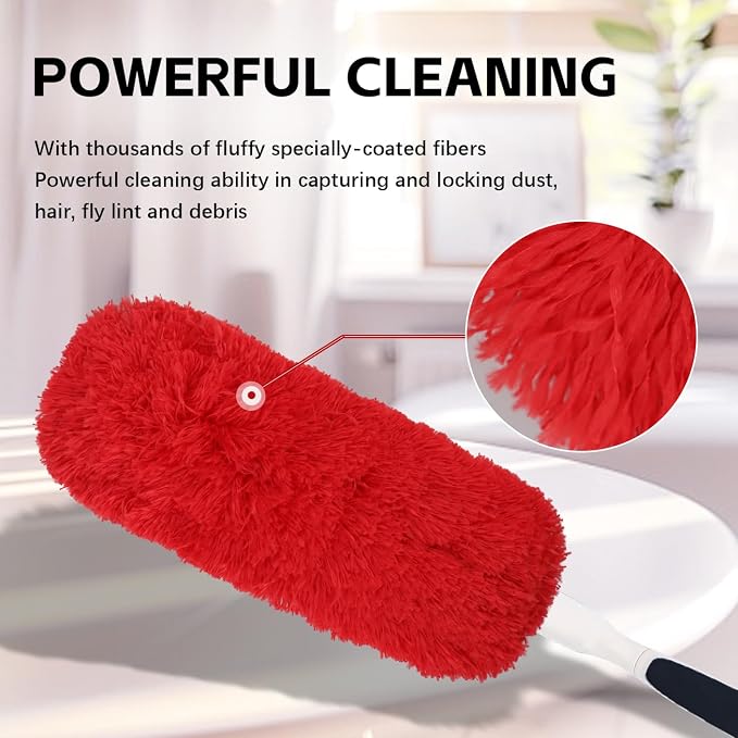 Reusable Microfiber Duster Refills Compatible with OXO & MR.SIGA Duster - Washable Duster for Household Cleaning Dusting Furniture Blind Ceiling Fan 3Pack (Handle NOT Included)