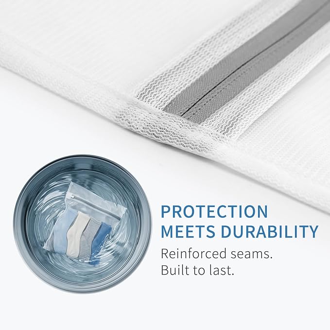Muchfun 4Pcs Durable Fine Mesh Laundry Bags for Delicates 24 x 24 Inches | (4 XX-Large)