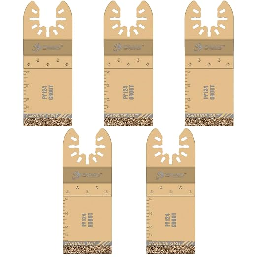 Carbide Grout Blades,5PCS Flush Cutting Oscillating Multi Tool Saw Blades for Grout Removal, Flush Cut, Cleaning Mortar