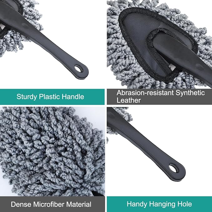 2 Pack Super Soft Microfiber Duster Brush, Dusting Tool, Cleaning Brush, Car Dash Cleaner, Cleaning Tools for Car Cleaning, Home Kitchen, Computer