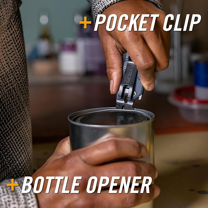 Gerber Prybrid EDC Pocket Knife Multitool 8-in-1 Box Cutter, Mustard | Retractable utility box cutter blade, built-in pry bar, compact EDC multitool, everyday carry knife