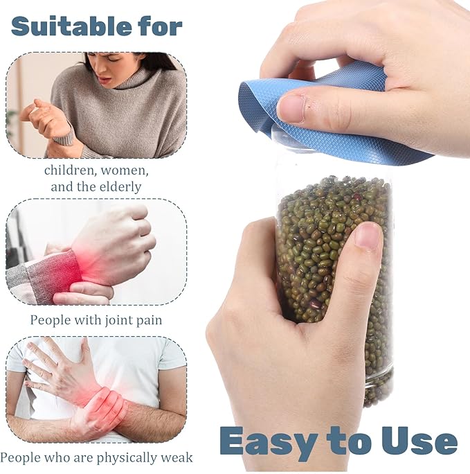 4 Pcs Rubber Jar Opener Grippers,Non-Slip Jar Opener Gripper Pad Rubber Grippers for Opening Jars Easy Grip Kitchen Tool for Opening Lids - Ideal for Arthritis & Weak Hands(Blue,Green)