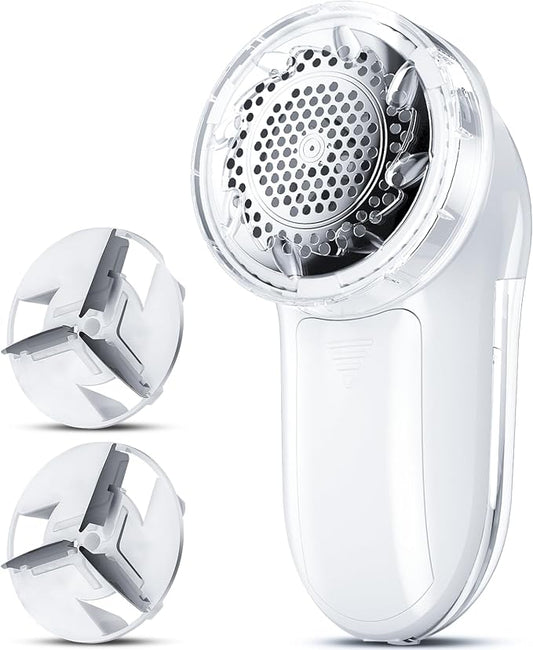 Bymore Fabric Shaver, Lint Remover, Lint Shaver Defuzzer Sweater Shaver for Clothes and Furniture with AC Adapter Pill Fuzz Remover-Pure White