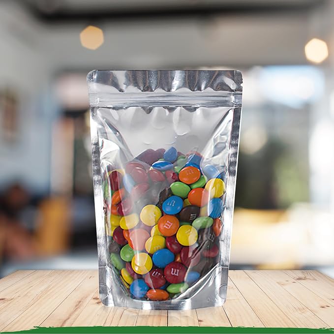 BELLE KR® 3x5 Small Mylar Bags for Freeze Dried Candy - Pack Of 100-4 Mil Thick - Resealable Bags for Small Business with See Through Window for Freeze Drying