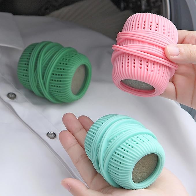 Reusable Fabric Softener Dispenser Balls Laundry Dryer Balls for Washing Sponge Household Substitute Cleaning Tool (Pink Green Blue)