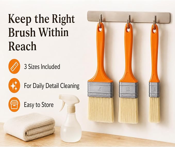 3 Pack Microfiber Duster Brush, Soft Bristles Detailing Brush Dusting Tools, Cleaning Brushes Duster for Auto Interior, Automotive Dashboard, Arts and Crafts, Digital Product, Keyboard