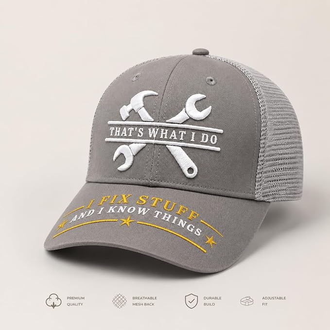 I Fix Stuff Funny Dad Hat,Gifts for Men Who Have Everything,Fathers Day Birthday Gift for Dad OR Husband