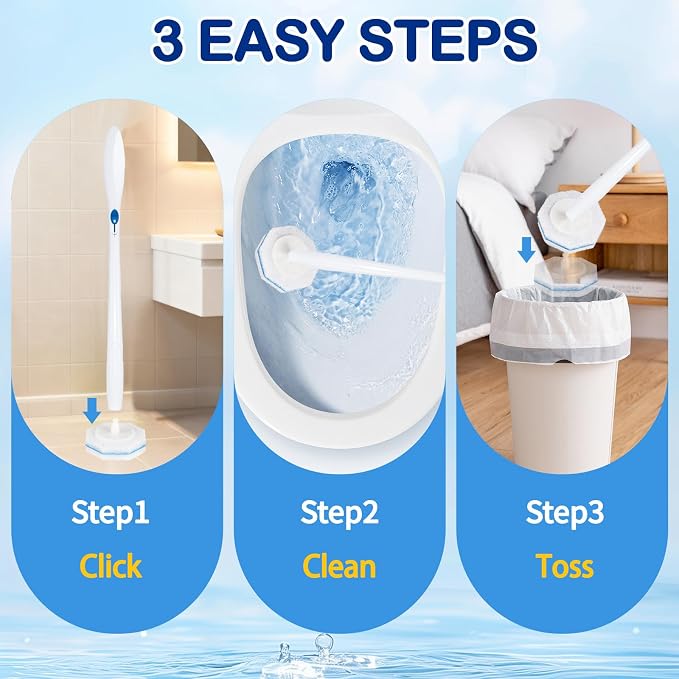 100 Count Toilet Bowl Wand Refill for Clorox - Upgrade Fiber Toilet Bowl Brush Compatible with Clorox Toilet Brush, Toilet Scrubber Refill with 5X Cleaning Power, Toilet Bowl Cleaners