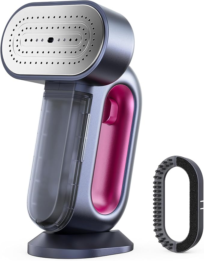 Jack & Rose Steamer for Clothes, 90g/min Boost and 38g/min Continious Steam, 29 Large Holes Powerful Steamer, 220ml Garments Capacity 2-in-1 Handheld Steaming & lroning, Cleaning Brush