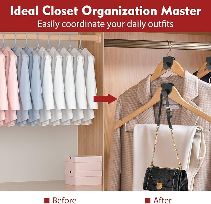 Latoxcaa Space Saving Standard Hanger Hooks 100Pcs, Upgrade Heavy Duty Space Saver Hangers Connector Hooks for Clothes, Premium Hanging Closet Organizer for Dorm, Ganchos para Colgar Ropa, Black