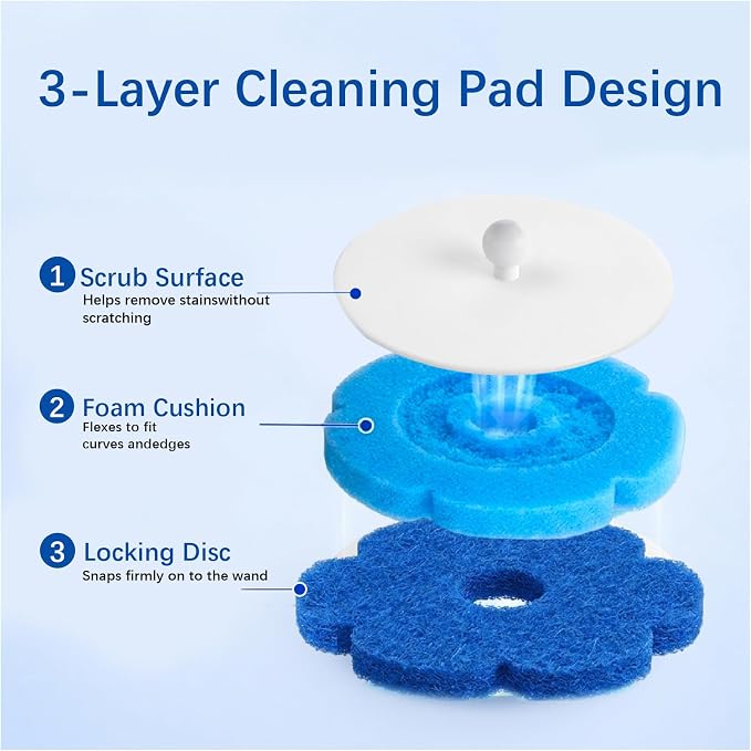 Disposable Toilet Brush with 42 Blue Refills, Toilet Bowl Cleaner Brush with Holder, Wall Mounted Toilet Wand Kit, Deep Cleaning Disposable Scrub Brush Heads