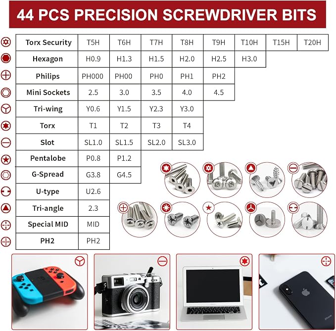 59 in 1 Small Magnetic Precision Screwdriver Set With Case | Multi-bit Screwdriver Set, Professional Electronic Tools Kit for iPhone, MacBook, Computer, Laptop, PC, RC, PS4, Xbox, Watch