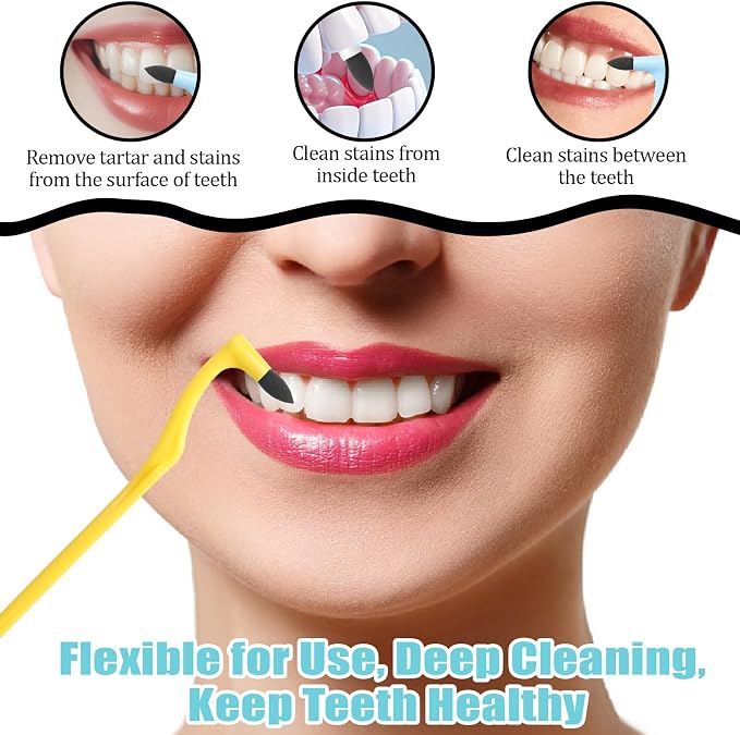 JJUNW Dental Tooth Stain Removers, Dental Plaque Tool Tartar Eraser Polisher Professional Teeth Whitening Polishing Cleaning Kit for Teeth Whitening Polishing Oral Care(8PCS)