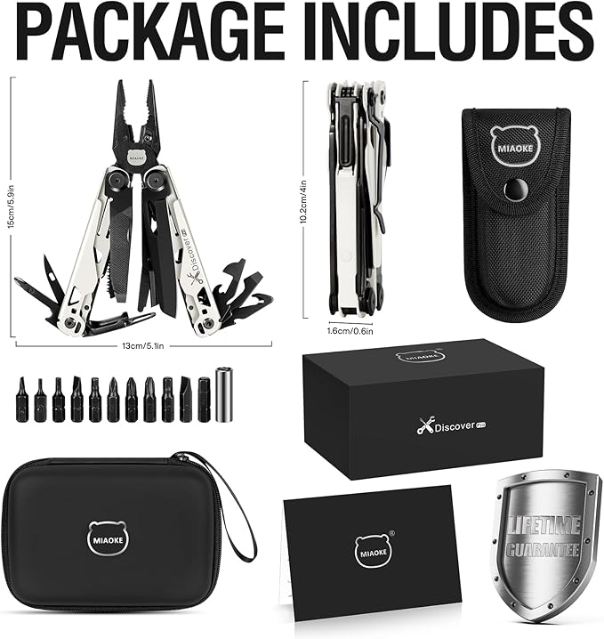 23 in 1 Multitool with Premium Gift Box, Cool Gadgets for Men (White) | Include Screwdrivers Saw Screwdrivers Bottle Opener Pliers Camping Knife, Best Gift for Boyfriend Son Dad Him Husband