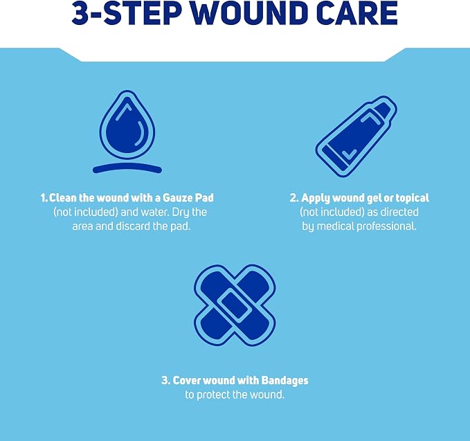 Care Science Color Splash Fabric Adhesive Bandages, Assorted Sizes, 102 ct | Flexible + Breathable Protection for First Aid and Wound Care.