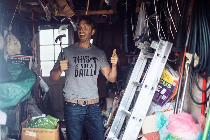 Funny Garage Dad T Shirts Mechanic Tees for Handy Dads that Can Fix It | Not a Drill, Still Plays with Blocks, Dad Tools, and More, Funny T Shirts, Dad Joke Apparel for Men, Cool Mechanic Short