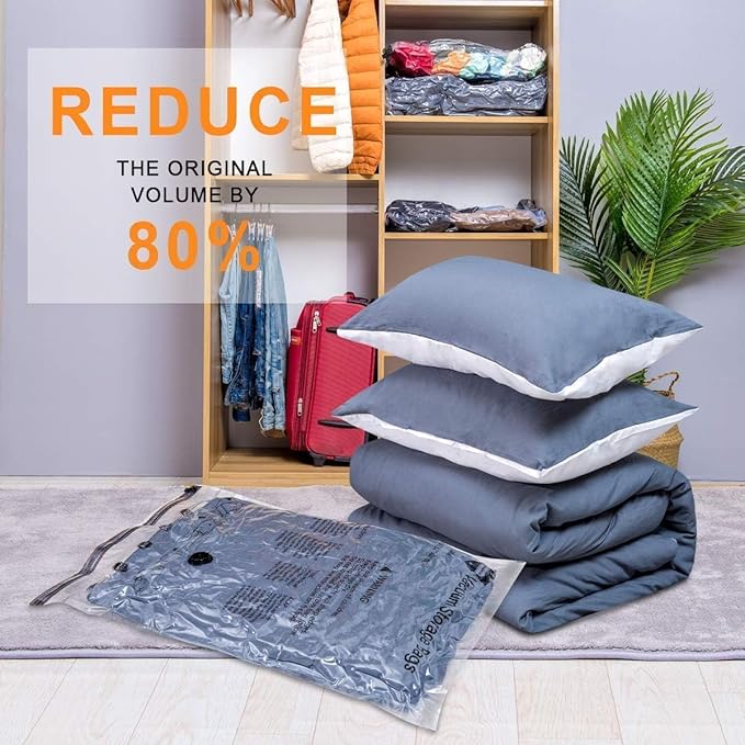 GONGSHI Vacuum Storage Bags, Space Saver Seal Bags For Clothing, Travel Luggage,Blankets, Comforters, Pillows, Clothes Storage.36 Combo