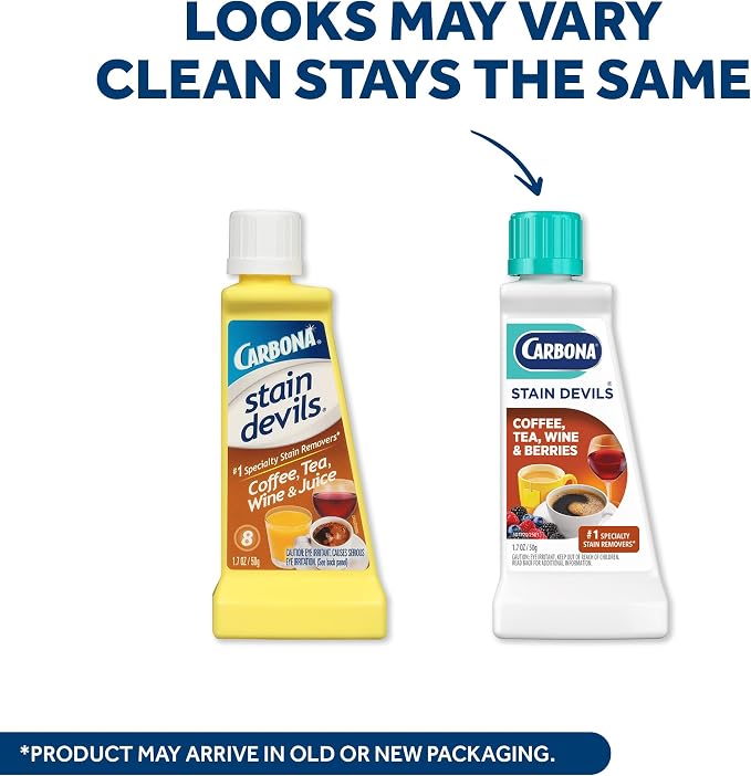Carbona Stain Devils® #8 | Coffee, Tea, Wine & Juice | Professional Strength Laundry Stain Remover | Multi-Fabric Cleaner | Safe On Skin & Washable Fabrics | 1.7 Fl Oz, 3 Pack