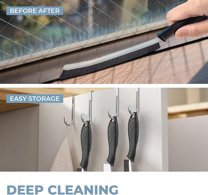 TQRR Cleaning Brush Set 3 Pcs with Soft Bristle and Hard Bristle Crevice | Grout Brush, Auto Vent Cleaning, Wheel Cleaning, Cleaning tool for Kitchen and House Use, Sinks, Shower, Tile, Toilet, Window