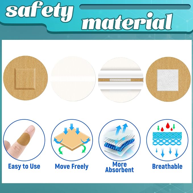 Funtery 400 Adhesive Spot Bandage 4 Sizes Round Flexible Fabric Adhesive Round Tan Non Latex Bandage for Wound Care and Hides Skin Spots Ideal for Small Incisions