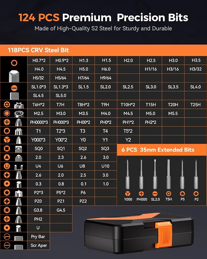 166 in 1 Precision Screwdriver Set: Magnetic Electronics Repair Kit with Extension Rod & Pry Tools, Professional Computer Tool Kit for iPhone, Laptop, PC, MacBook, PS5, Xbox, Watch, Camera, Glasses
