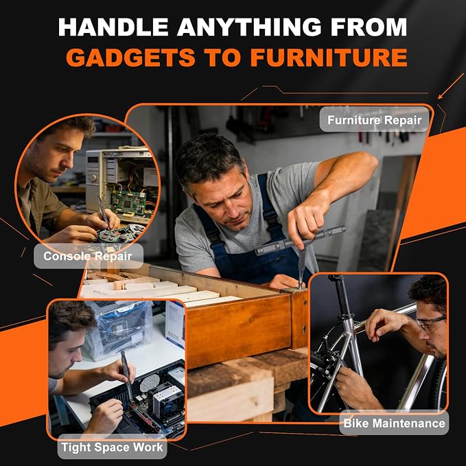42 in 1 Magnetic Screwdriver Set, Ratcheting Screwdriver with S2 Steel Bits | Effortless T Handle, Screw Driver Tool Kit for Furniture, Tight Spaces, Electronics - Ideal Gift for Men, Women & DIYers
