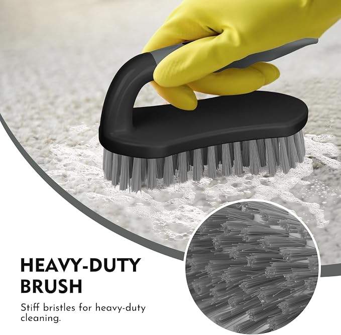 SetSail Scrub Brush, Heavy-Duty Scrub Brushes for Cleaning,Black Gray