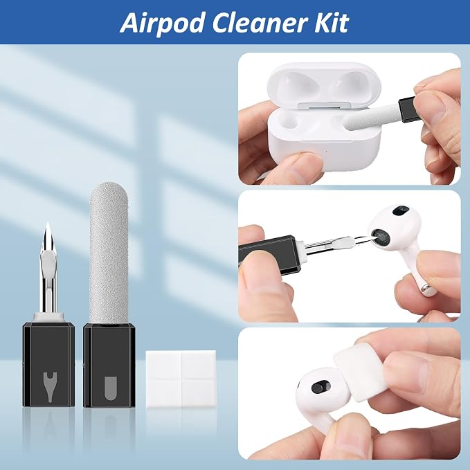 13-in-1 for iPhone Cleaning Kit Charging Port Cleaner with Portable Case | Multi-Tool Phone Cleaner for Repair iPhone AirPods Pro iPad (Type C) Charging Port Speaker, Lightning Cables, Connectors