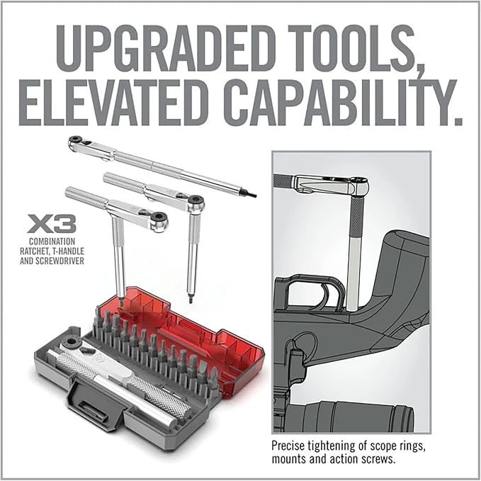 Real Avid X3 Ratcheting Screwdriver Set with 13 Bits, 3-in-1 Driver, T-handle & Extension - Includes 4 Hex 4 Torx 3 Metric 4 Standard Hex & Phillips