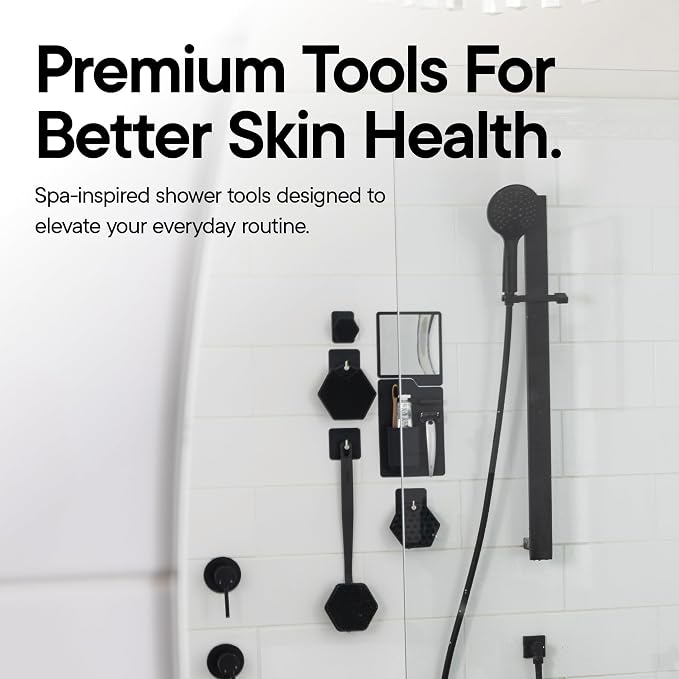 TOOLETRIES Silicone Back Scrubber for Shower, Bath Brush - Charcoal | Long ergonomic handle and non-slip grip make exfoliating hard-to-reach areas simple and comfortable.
